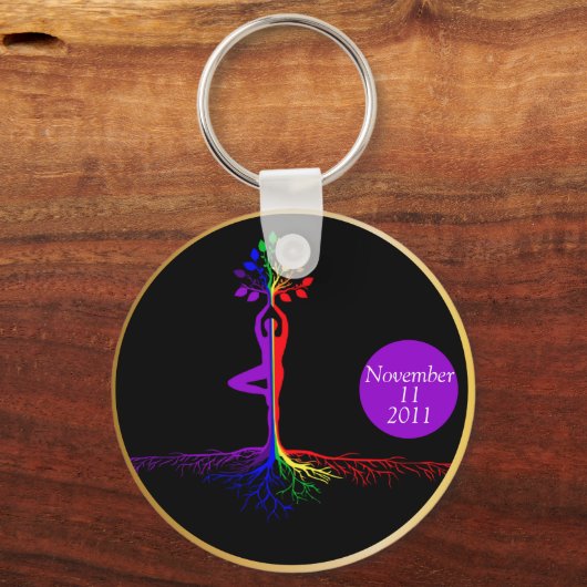 LGBTQ Tree of Life Recovery Gift Sleutelhanger (Voorkant)