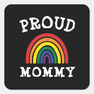 LGBTQ Trommel mammie Gay Pride Rainbow Moederdag Vierkante Sticker