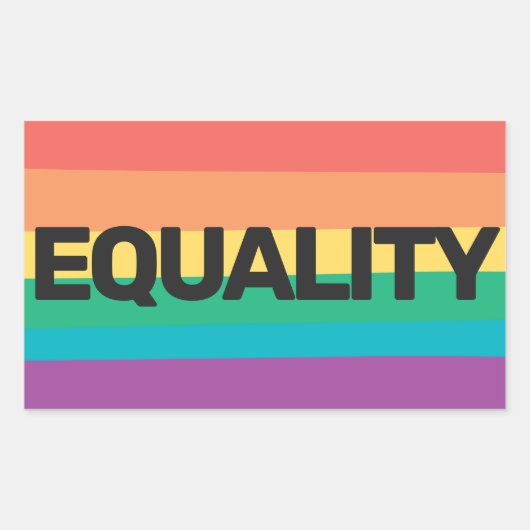 LGBTQ trots Gelijke regenboogvlag Rechthoekige Sticker (Voorkant)