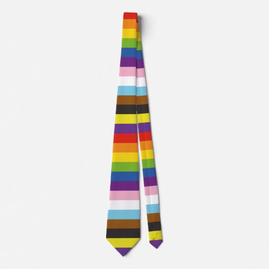 LGBTQ+ trots inclusief progressieve vlagstrepen Stropdas (Voorkant)