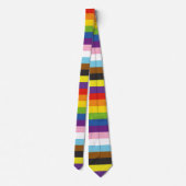 LGBTQ+ trots inclusief progressieve vlagstrepen Stropdas (Achterkant)