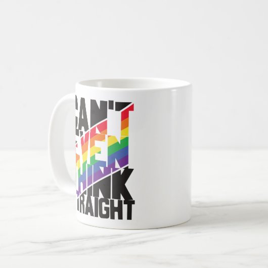 LGBTQ-trots kan zelfs niet denken dat rechte regen Koffiemok (Voorkant links)