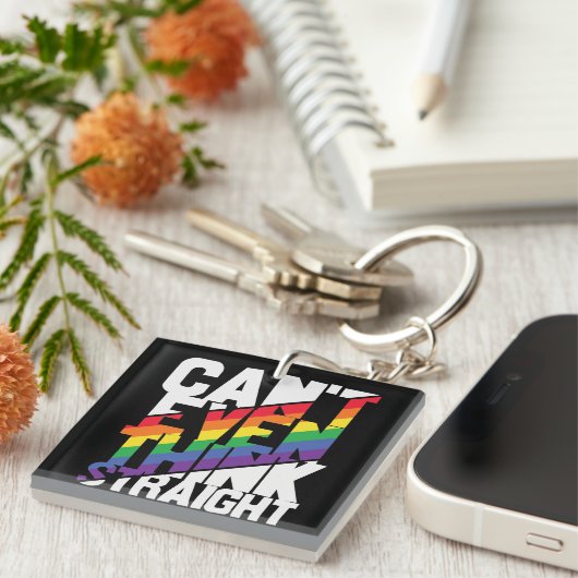 LGBTQ-trots kan zelfs niet denken dat rechte regen Sleutelhanger (Voorkant Rechts)