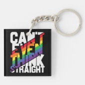 LGBTQ-trots kan zelfs niet denken dat rechte regen Sleutelhanger (Achterkant)