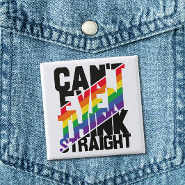 LGBTQ-trots kan zelfs niet denken dat rechte regen Vierkante Button 5,1 Cm