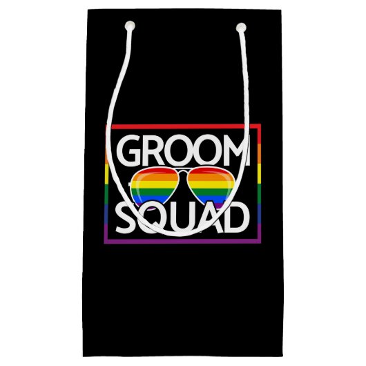 LGBTQ Trouwdag Gay Pride Overeenkomstige Bruidsjon Klein Cadeauzakje (Voorkant)