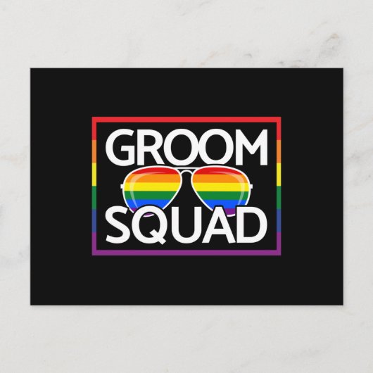 LGBTQ Trouwfeest Gay Pride Matching Bruidsjonkers  Briefkaart (Voorkant)
