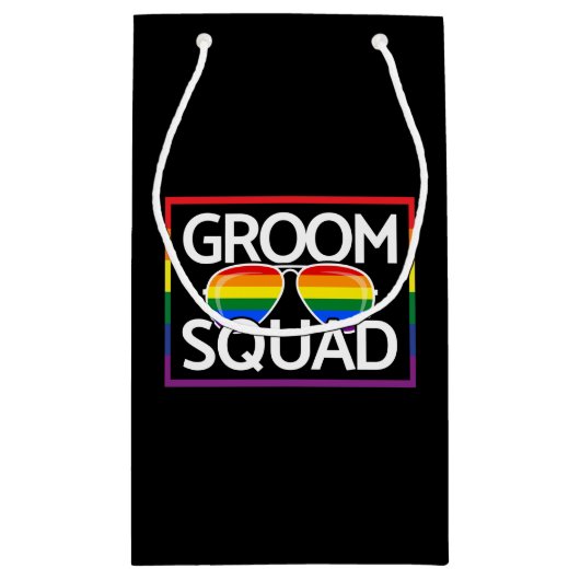 LGBTQ Trouwfeest Gay Pride Matching Bruidsjonkers  Klein Cadeauzakje (Achterkant)