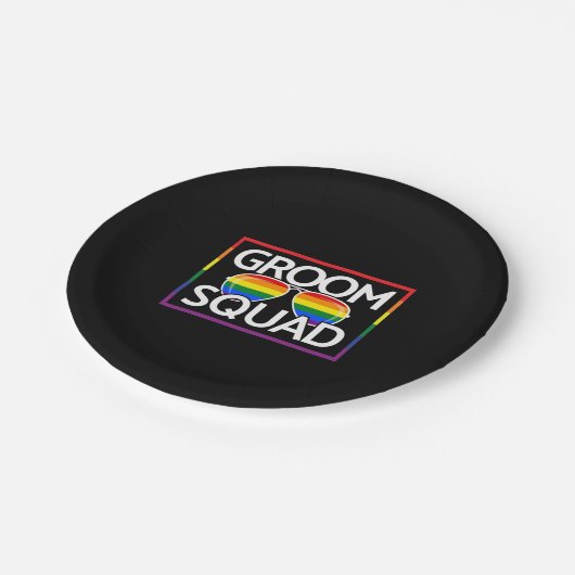 LGBTQ Trouwfeest Gay Pride Matching Bruidsjonkers  Papieren Bordje (Gekanteld)