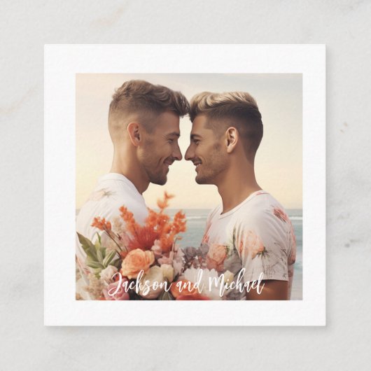 LGBTQ+ trouwwebsite Rainbow Lovebirds Informatiekaartje (Achterkant)