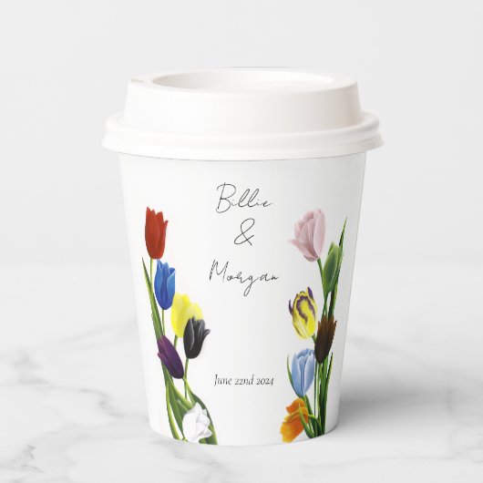 LGBTQ Tulpen Bloemen Papieren Bekers (Achterkant)