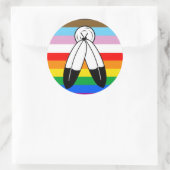 LGBTQ+ Two-Spirit Progress Pride Flag Ronde Sticker (Tas)
