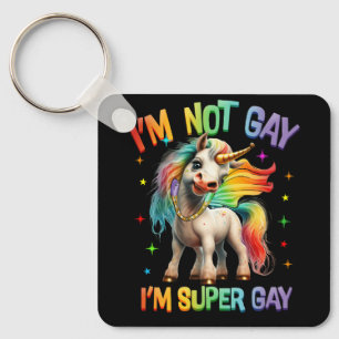 LGBTQ Unicorn Super Gay Pride LGBT Ally Rainbow FL Sleutelhanger