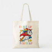 LGBTQ Unicorn Super Gay Pride LGBT Ally Rainbow FL Tote Bag (Achterkant)