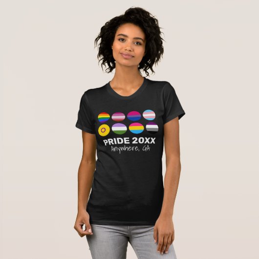LGBTQ+ Unity Pride (voor donkere kleuren) Aangepas T-shirt (Voorkant volledig)