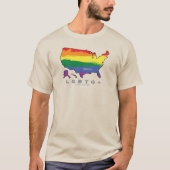 LGBTQ+ US Proud AF T-shirt (Voorkant)