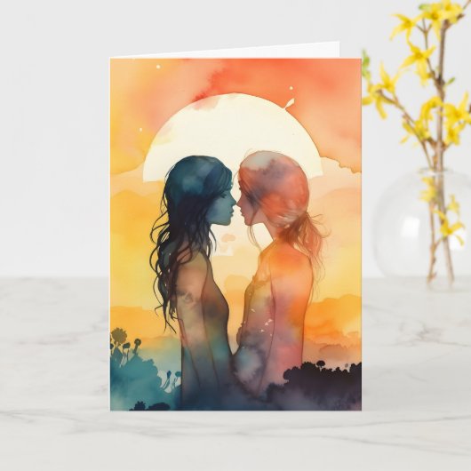 LGBTQ Valentijn Jubileum Kaart (Gele Bloem)