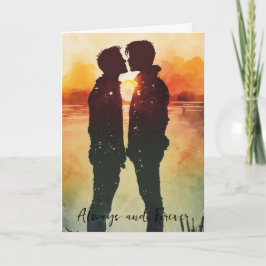 LGBTQ Valentijnsdag Jubileum Gay Koppel Kaart