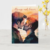 LGBTQ Valentijnsdag jubileum homo koppel kaart (Gele Bloem)