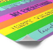 LGBTQ-Valentijnsdag regenboogvlag Poster (Hoek)