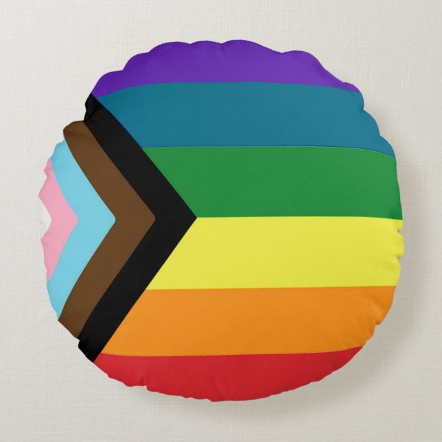 LGBTQ Vlag Accessoire Pillow Rond Kussen (Voorkant)