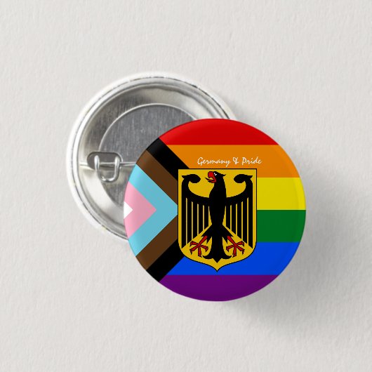 LGBTQ-vlag & Duits embleem Pride/Duitsland Ronde Button 3,2 Cm (Voorkant /achterkant)