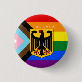LGBTQ-vlag & Duits embleem Pride/Duitsland Ronde Button 3,2 Cm (Voorkant)