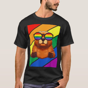 Lgbtq Vlag Gay Pride Maand Marmot Met Lgbt Gle T-shirt