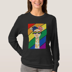Lgbtq Vlag Gay Pride Maand Regenboog Giraffe Met L T-shirt