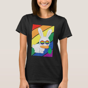 LGBTQ Vlag Gay Pride Maand Regenboog Konijn Met LG T-shirt