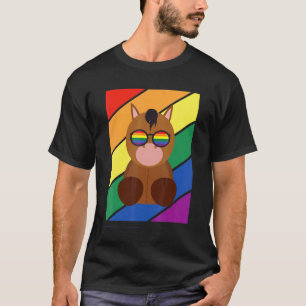 Lgbtq Vlag Gay Pride Maand Regenboog Paard Met Lgb T-shirt