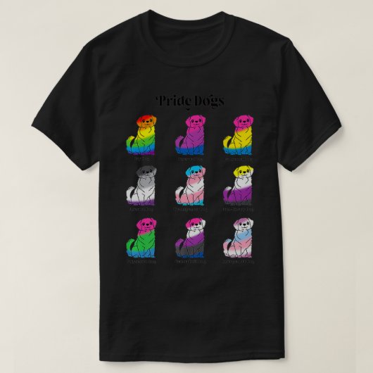LGBTQ vlag Kawaii Pride Dogs Gay Trans Non-Binary T-shirt (Design voorkant)