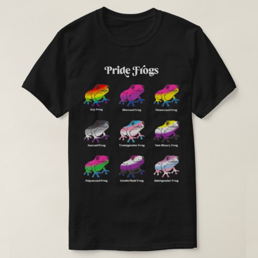 LGBTQ-vlag Kawaii Pride Frogs Gay Trans Non Binary T-shirt (Design voorkant)