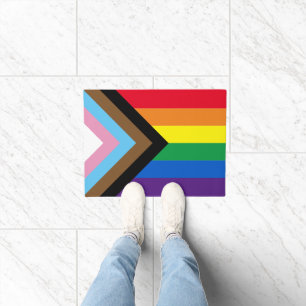 Lgbtq: vlag van homoseksuele pride, inclusief bred deurmat