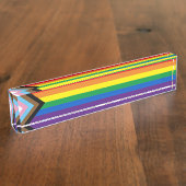 Lgbtq: vlag van homoseksuele pride, inclusief bred naambordje (Zijkant)