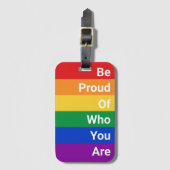 LGBTQ+ vlag, wees trots op wie je bent Bagagelabel (Voorkant (verticaal))