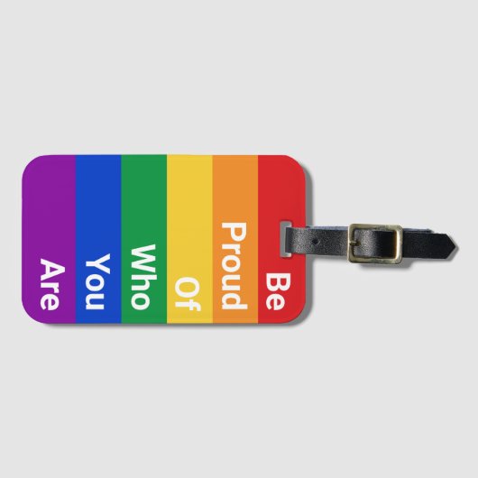 LGBTQ+ vlag, wees trots op wie je bent Bagagelabel (Voorkant (horizontaal))