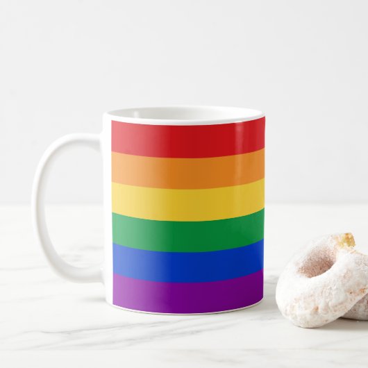 LGBTQ-vlagkleuren Koffiemok (Met donut)
