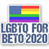 LGBTQ voor Beto 2020 Sticker (Voorkant)