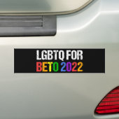 LGBTQ voor Beto Governor 2022 Verkiezingsregenboog Bumpersticker (Op auto)