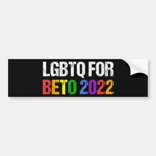 LGBTQ voor Beto Governor 2022 Verkiezingsregenboog Bumpersticker