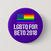 LGBTQ voor Beto O'Rourke Ronde Button 5,7 Cm (Voorkant)