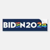 LGBTQ voor Biden 2024 Bumpersticker (Voorkant)