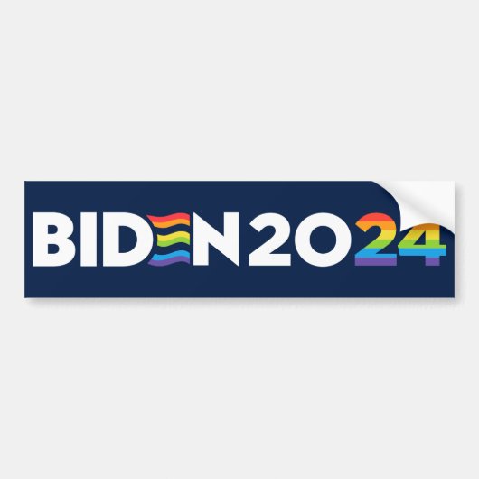 LGBTQ voor Biden 2024 Bumpersticker (Voorkant)