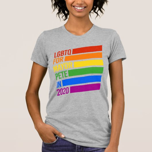 LGBTQ voor burgemeester Pete 2020 T-shirt (Voorkant)