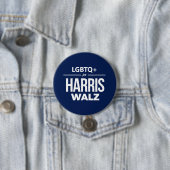 LGBTQ+ voor Harris Walz Ronde Button 7,6 Cm (In situ)