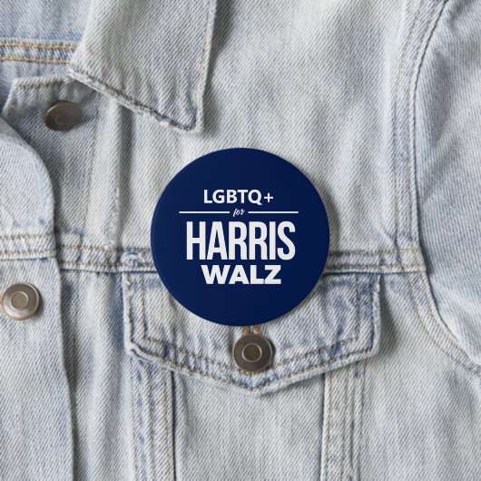 LGBTQ+ voor Harris Walz Ronde Button 7,6 Cm (In situ)