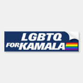 LGBTQ voor Kamala Harris 2024 Bumpersticker (Voorkant)