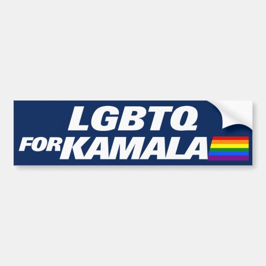 LGBTQ voor Kamala Harris 2024 Bumpersticker (Voorkant)