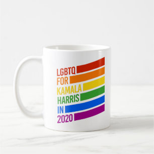 LGBTQ voor KAMALA HARRIS Rainbow Stripes Koffiemok